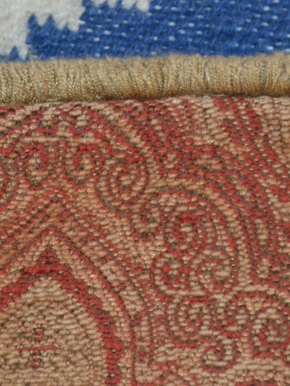 Restoration Hardware-Soft Chenille Red/Gold Paisley Tapestry Pillow Fringe Cover
